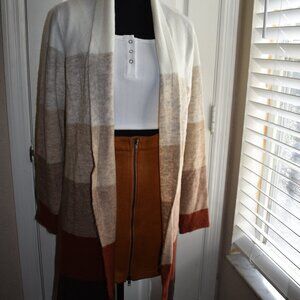 Multi-tone long sleeve cardigan
